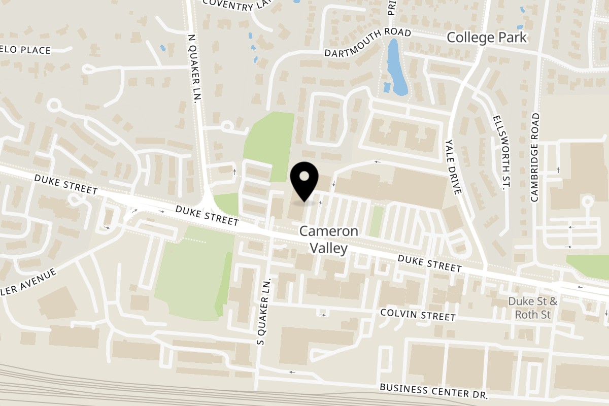 Map showing the location of KungFu Kitchen on 3221 Duke St in Alexandria